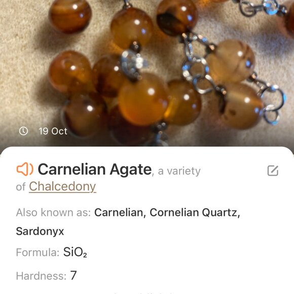 Genuine Earthy Carnelian Agate Short Necklace, Gemstone & Paw Print Heart Beat - Picture 14 of 15